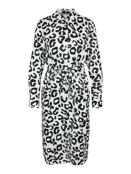 Leopard Shirt Dress - Black & White
